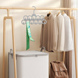 5PCS Non-slip Flocked 11-Hole Hanger for Towels Scarves Ties Drying Storage Rack - Top-Down View