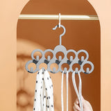 5PCS Non-slip Flocked 11-Hole Hanger for Towels Scarves Ties Drying Storage Rack - 45-Degree Angle