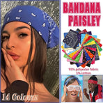 Paisley Bandana Scarf Head Wrap Face Neck Cover Summer Outdoor Fishing Headwear - Lake Blue