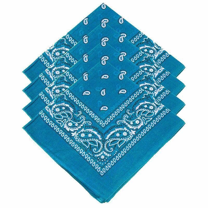 Paisley Bandana Scarf Head Wrap Face Neck Cover Summer Outdoor Fishing Headwear - Lake Blue