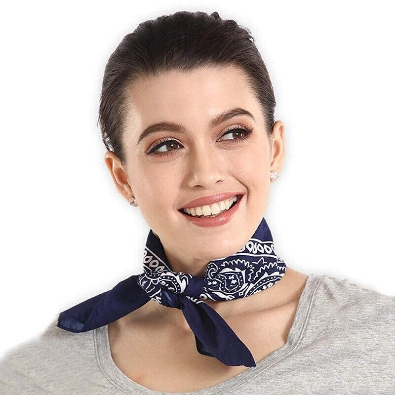 Paisley Bandana Scarf Head Wrap Face Neck Cover Summer Outdoor Fishing Headwear - Lake Blue