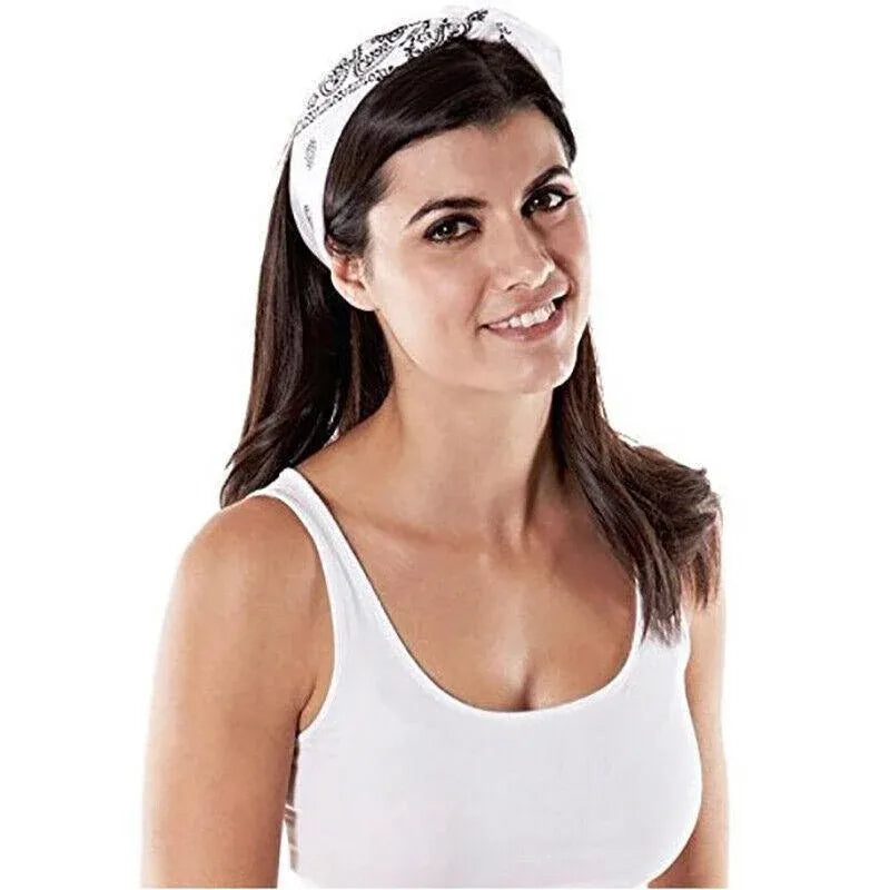 Paisley Bandana Scarf Head Wrap Face Neck Cover Summer Outdoor Fishing Headwear - Lake Blue