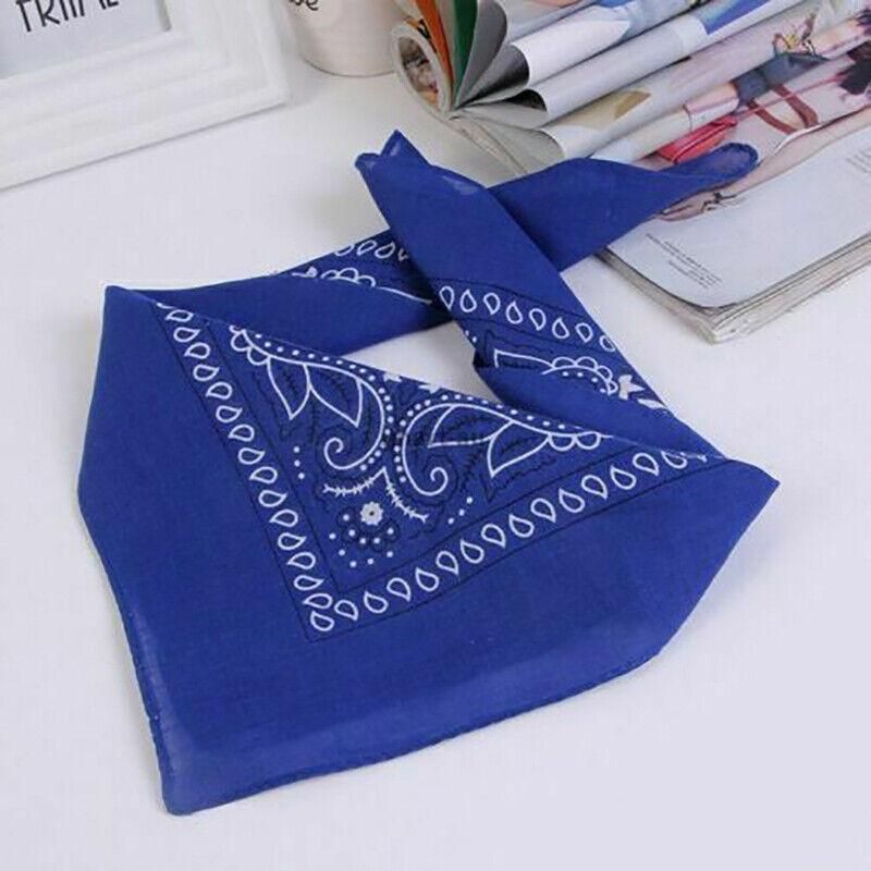 Paisley Bandana Scarf Head Wrap Face Neck Cover Summer Outdoor Fishing Headwear - Lake Blue