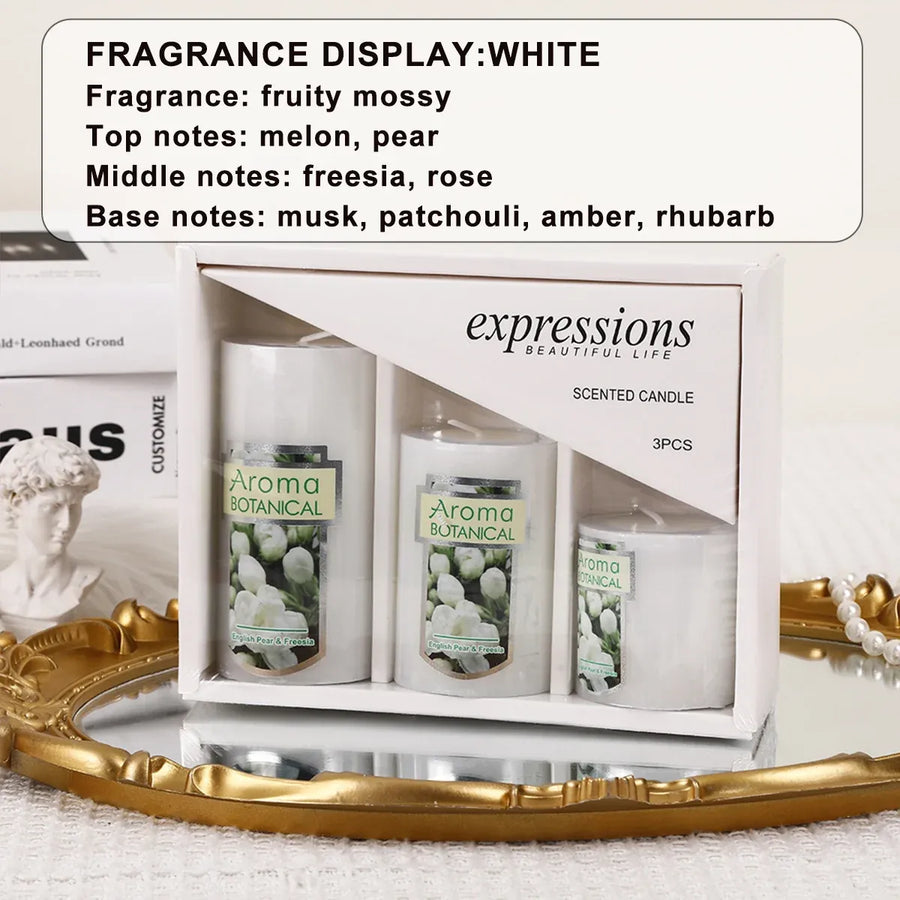 Classic Simple Cylindrical Scented Candles for Home Use Aromatherapy Decoration - White