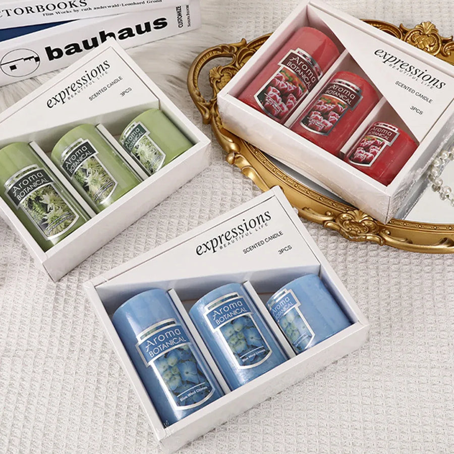 Classic Simple Cylindrical Scented Candles for Home Use Aromatherapy Decoration - White