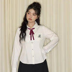 3PCS Unisex Pure School Uniform Tie Bow College Style Student JK Shirt Accessory