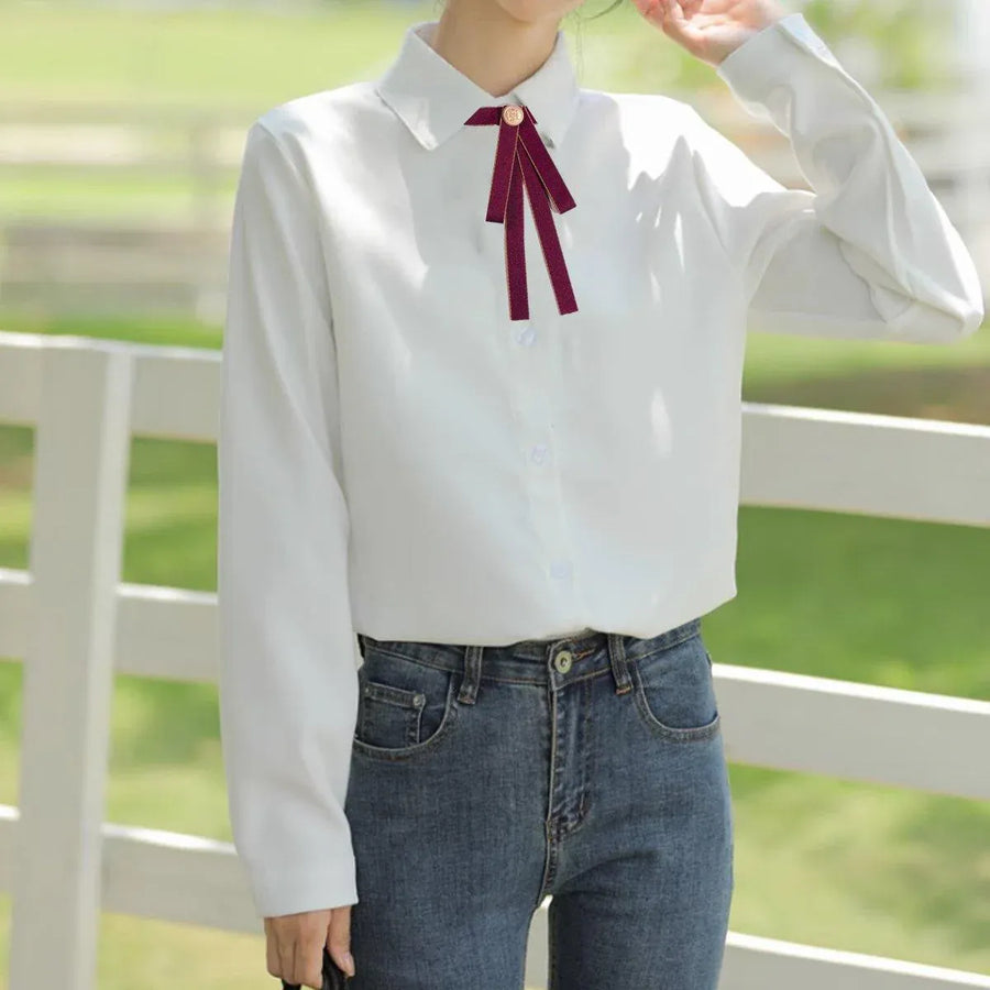 3PCS Unisex Pure School Uniform Tie Bow College Style Student JK Shirt Accessory