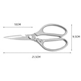 2X Japanese Heavy Duty Stainless Steel Kitchen Scissors Shears Fish Chicken Bone - 2pcs Silver - Top-Down View