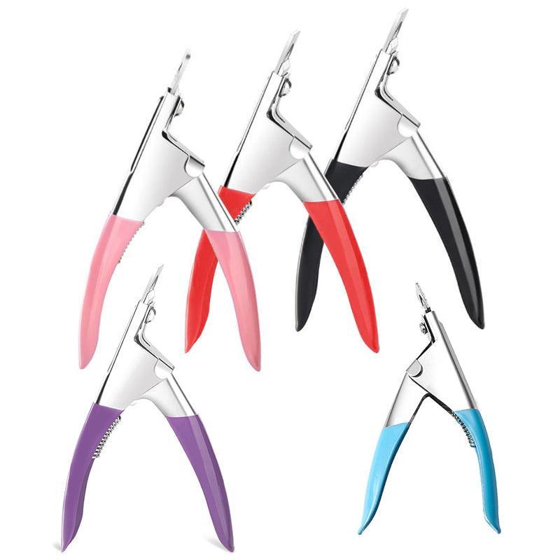 Acrylic Nail Tip Cutter False Nail Clipper U Shape Manicure Art Trimmer Tool - Blue