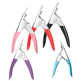 Acrylic Nail Tip Cutter False Nail Clipper U Shape Manicure Art Trimmer Tool - Blue - Front View