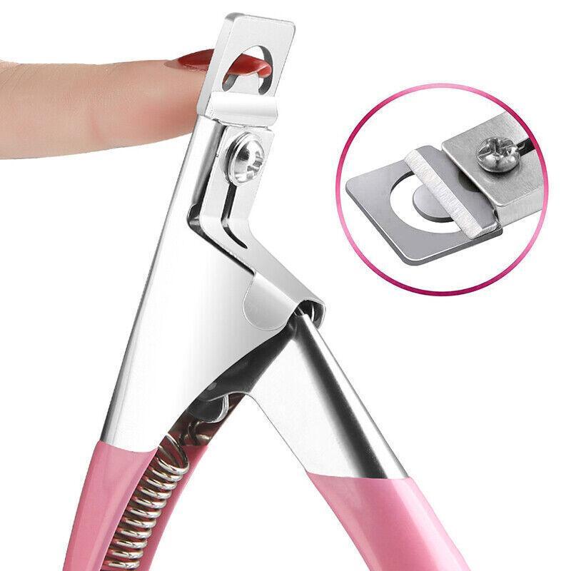 Acrylic Nail Tip Cutter False Nail Clipper U Shape Manicure Art Trimmer Tool - Blue