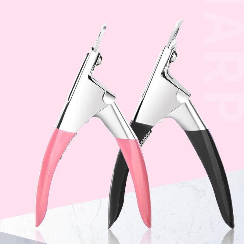 Acrylic Nail Tip Cutter False Nail Clipper U Shape Manicure Art Trimmer Tool - Blue