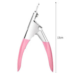 Acrylic Nail Tip Cutter False Nail Clipper U Shape Manicure Art Trimmer Tool - Pink