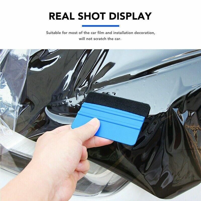 Felt Edge Squeegee For Decals Sticker Vinyl Sheet  Car Wrap Applicator Tool Blue