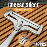 1/2 PCS Butter Cheese Grater Slicer Scraper Stainless Steel Kitchen Gadget Tool - 2PCS - Front View