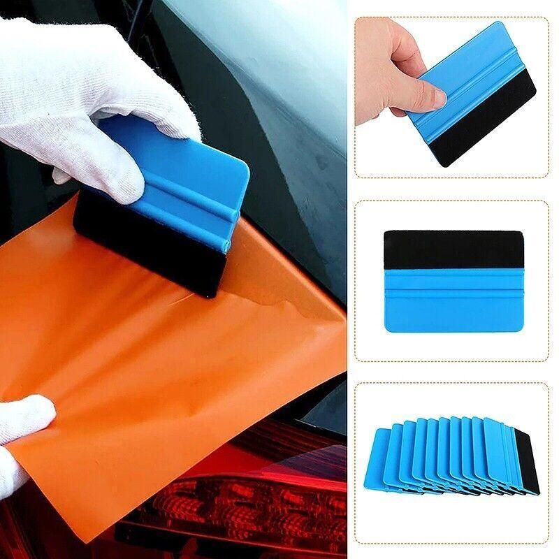 4Pcs Car Wrapping Vinyl Squeegee Scraper Tool Wrap Soft Felt Edge Sticker Tools