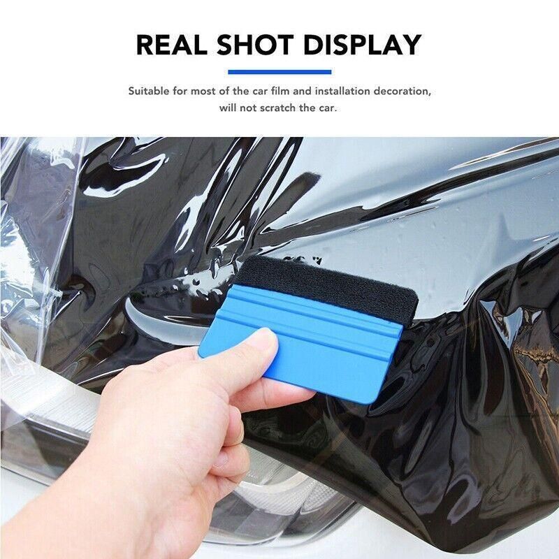 4Pcs Car Wrapping Vinyl Squeegee Scraper Tool Wrap Soft Felt Edge Sticker Tools