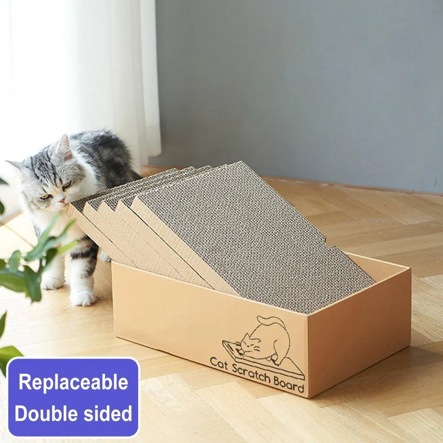 Eco-Friendly Corrugated Cardboard Cat Scratcher Cartoon Design and Play Hole