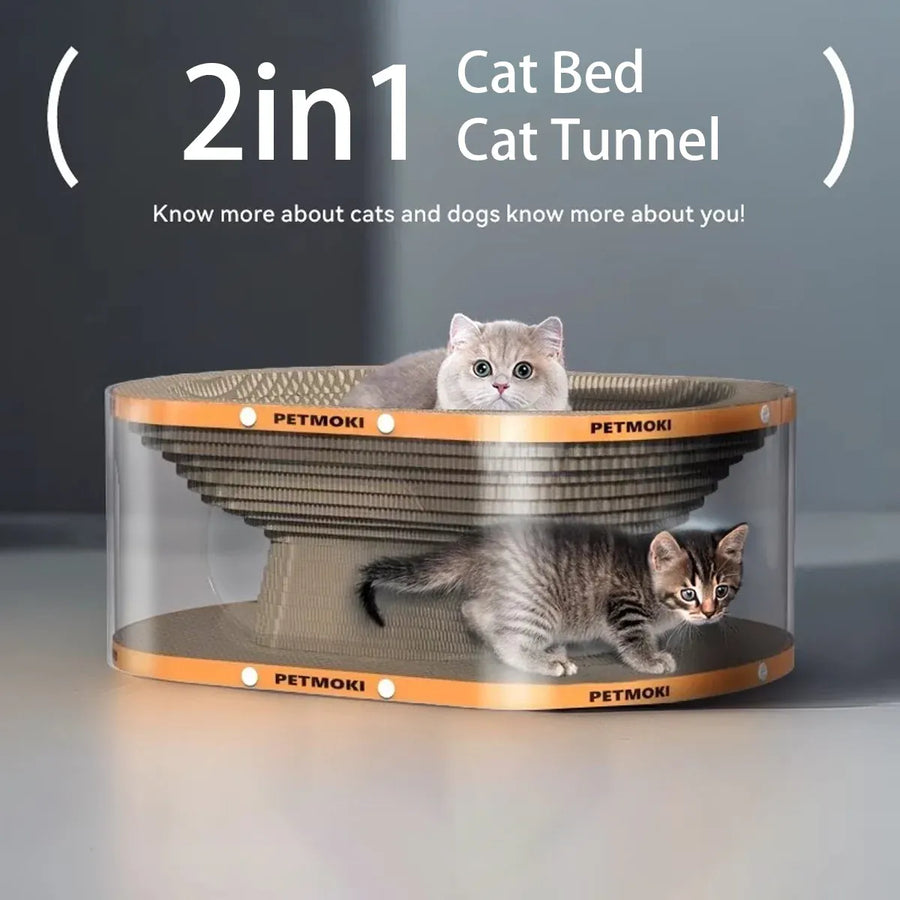 Cat Scratch Board Tunnel Bed Multifunctional Toy Passage For Indoor Rest Play