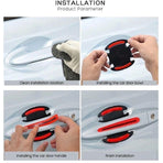 8PCS Car Door Handle Stickers Paint Scratch Protector Clear Film Transparent