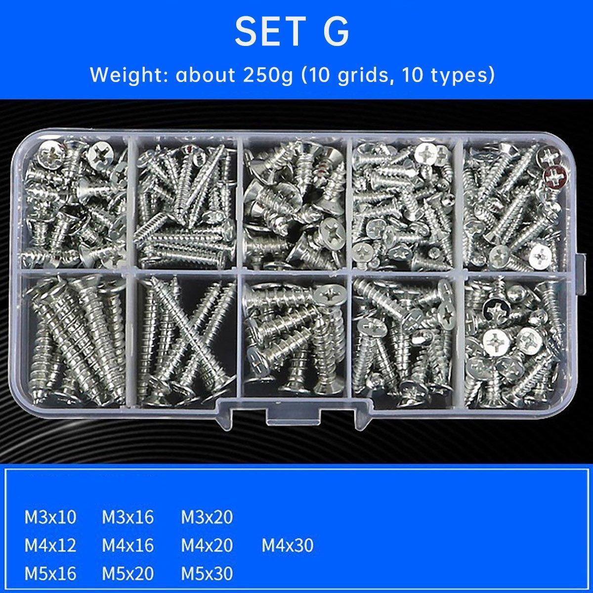 Household Self-tapping Screw Nut Gasket Box Set Multi-purpose Screw Assortment - E