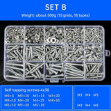 Household Self-tapping Screw Nut Gasket Box Set Multi-purpose Screw Assortment - F - Rear View