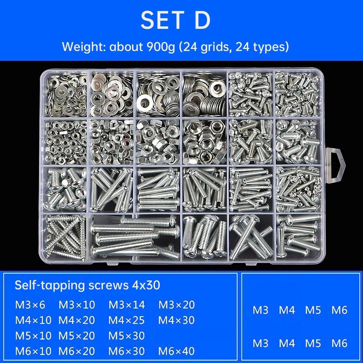 Household Self-tapping Screw Nut Gasket Box Set Multi-purpose Screw Assortment - G