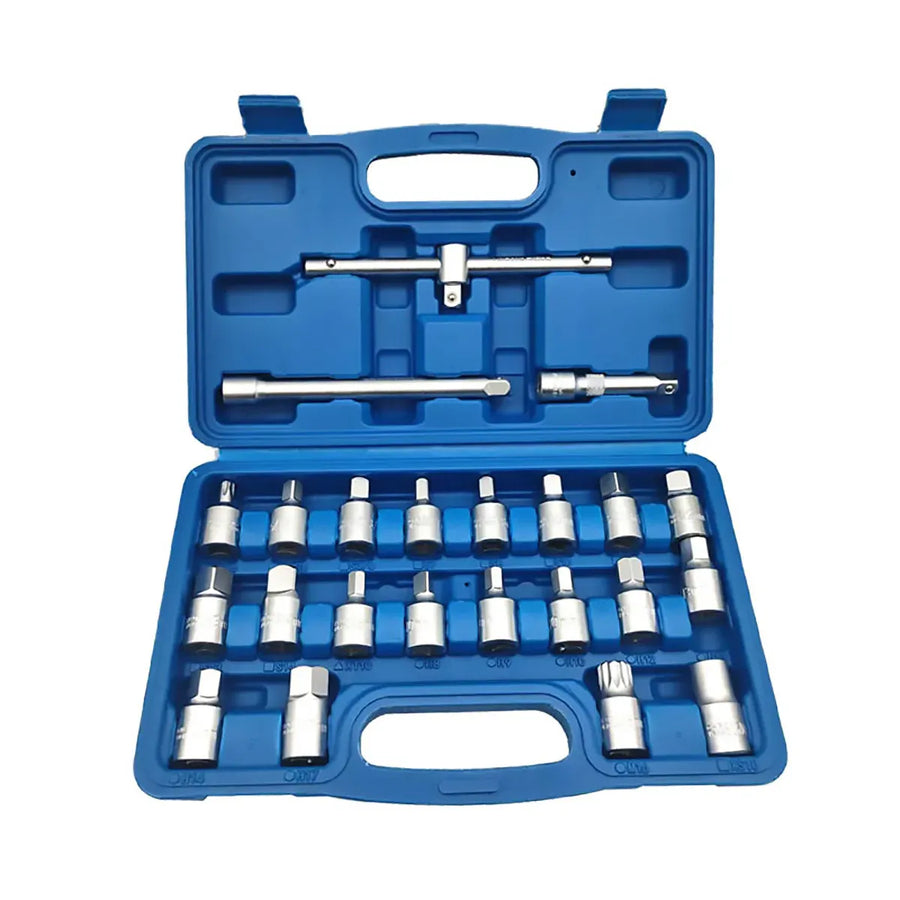 23PCS Oil Pan Wrench Socket Set T-bar Removal Kit for Car Truck Engine Repair