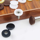 100/200X Plastic Screw Cover Caps Holes Cams Furniture Kitchen Button Nuts Bolts - Brown - Side View