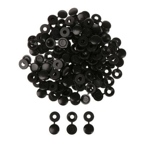 100/200X Plastic Screw Cover Caps Holes Cams Furniture Kitchen Button Nuts Bolts - Brown