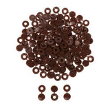 100/200X Plastic Screw Cover Caps Holes Cams Furniture Kitchen Button Nuts Bolts - Brown - Low Angle