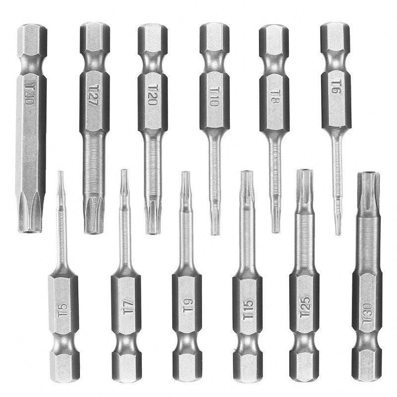 12PCS Torx Screwdriver Bit Set Hex Shank S2 Steel Drill Insert