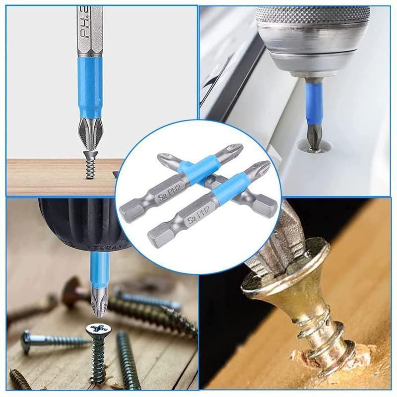 10PCS Anti Slip Electric Hex Shank 50mm PH2 Cross Head Screwdriver Bits Set