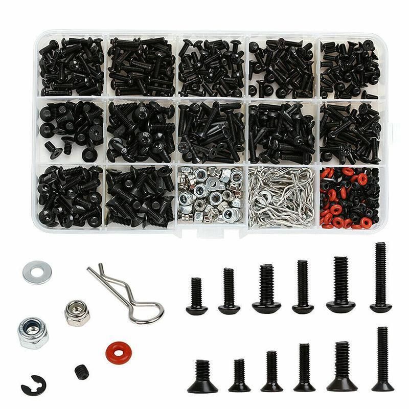 500PCS/Set RC Screws Box Repair Tool Kit for 1/10 HSP RC Car DIY Accessories