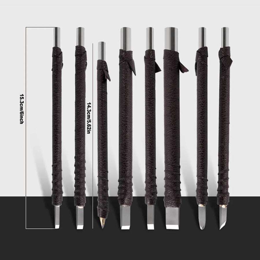 8pcs Seal Engraving Knife Set Engraving Tools Carving Knives for Stone Craft