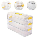 3 Layers Square Food Storage Container with Lid Kitchen Organiser for Meal Prep