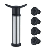 Wine Saver Vacuum Pump Sealer Preserver Set With 4 Valves Air Bottle Stoppers Au - Front View