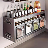 Wall Mounted Kitchen Spice Box Shelf Multifunctional Organiser for Herbs Spices - 3-Grids - Top-Down View