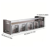 Kitchen Wall Mounted Seasoning Rack Easy Install Space Saving - Side View