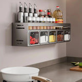 Kitchen Wall Mounted Seasoning Rack Easy Install Space Saving - Close-Up Angle