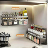 Kitchen Wall Mounted Seasoning Rack Easy Install Space Saving - Extra Image