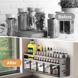 Kitchen Wall Mounted Seasoning Rack Easy Install Space Saving - Extra Image