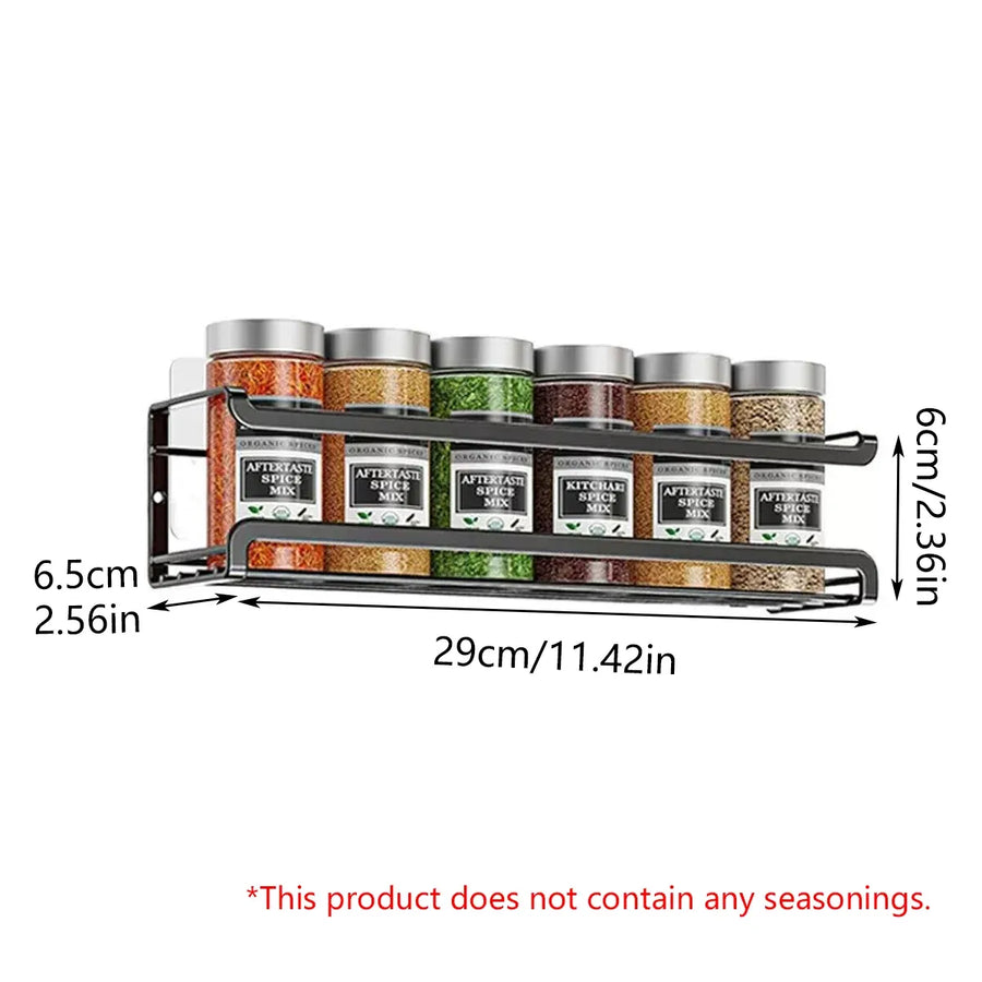 Seasoning Rack Set 4PCS Wall Mounted Spice Bottle Organizer Shelf for Kitchen