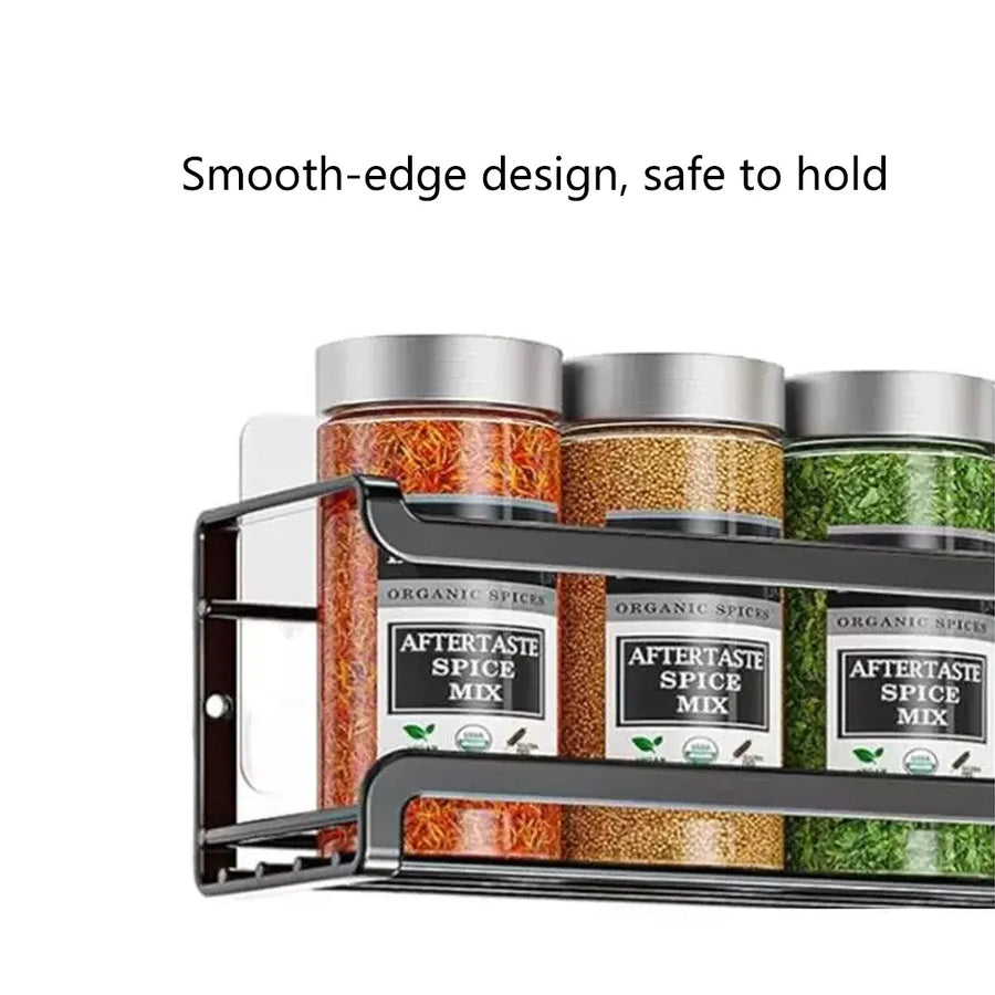 Seasoning Rack Set 4PCS Wall Mounted Spice Bottle Organizer Shelf for Kitchen
