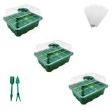 3/5/10 Set 12 Hole Plant Seed Grow Box Propagation Nursery Seedling Starter Tray - 3PCS - Rear View