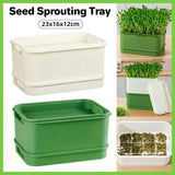 Seedling Tray Sprout Tray Soilless Hydroponic Planting Pot for Indoor Gardening - Green - Front View