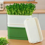 Seedling Tray Sprout Tray Soilless Hydroponic Planting Pot for Indoor Gardening - Green - Extra Image