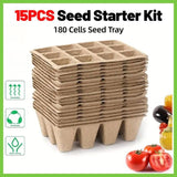 15pcs Pulp Seedling Cups 12 Compartments Nursery Incubators Plant Grow Trays - Extra Image