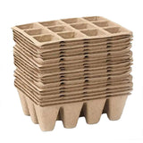15pcs Pulp Seedling Cups 12 Compartments Nursery Incubators Plant Grow Trays - Front View