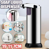 Automatic Soap Liquid Dispenser Handsfree Touchless IR Sensor Hand Wash Steel
